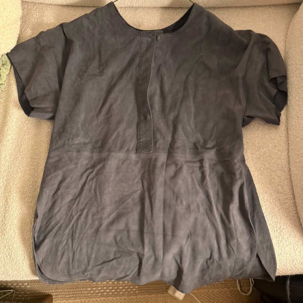 Vince Grey Suede Top Xs